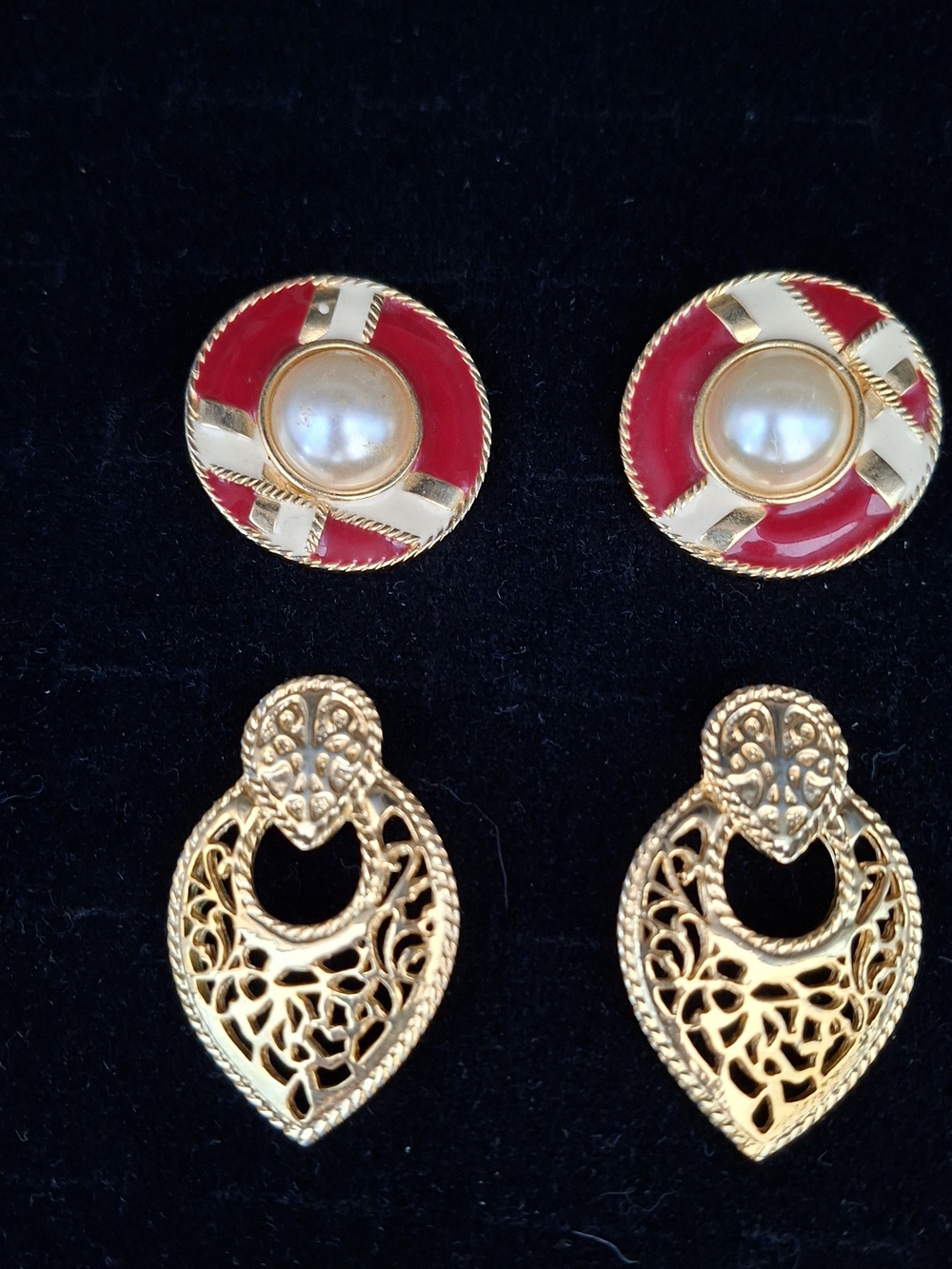 2 Pair Of Vintage Statement Earrings